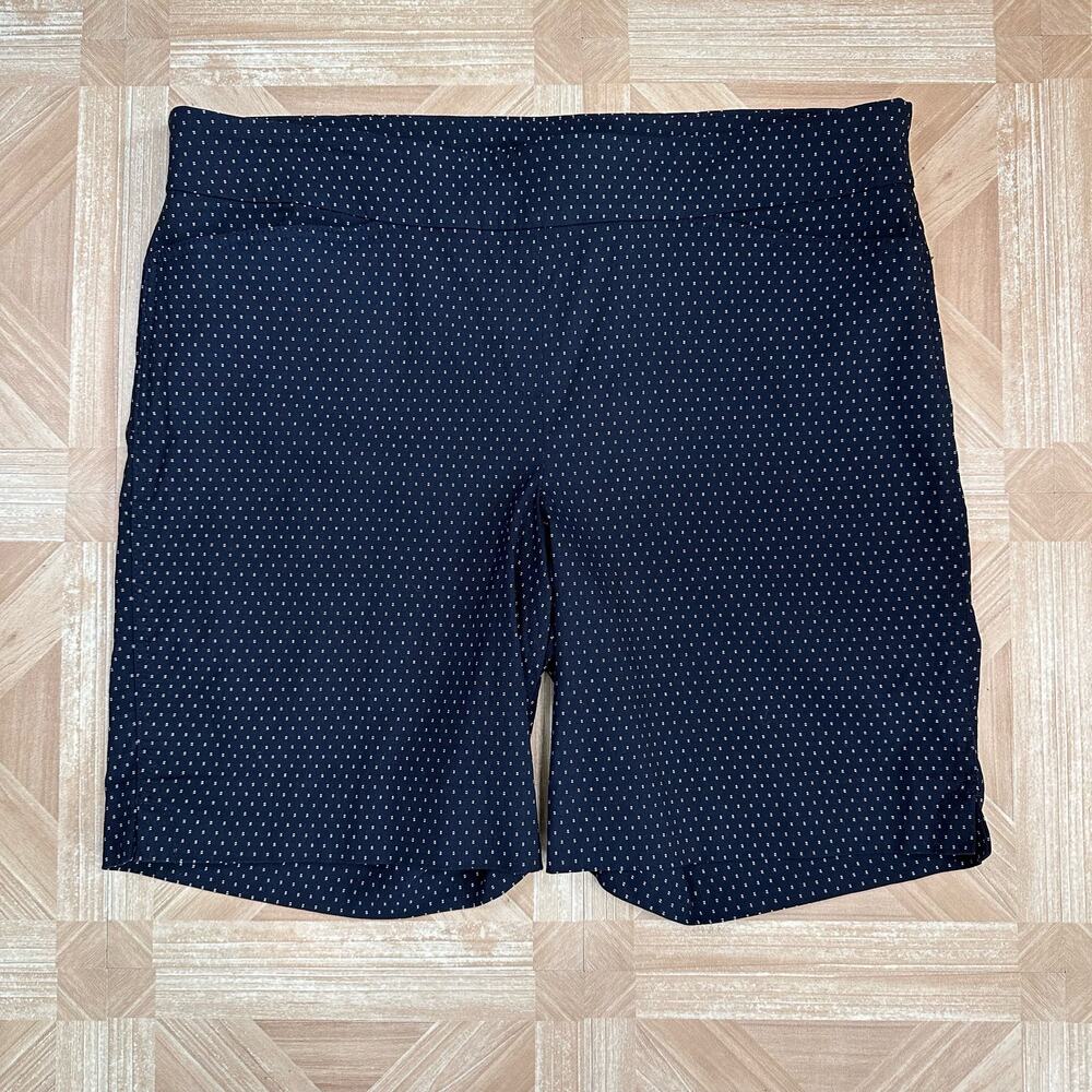 Hilary Radley Black White Dot Bermuda Shorts Womens XXL Easy Comfort Fit Pull-On - Picture 2 of 7